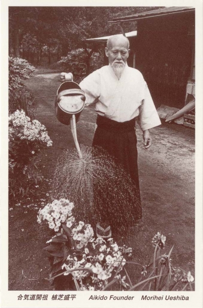 Morihei-Ueshiba-in-Garden