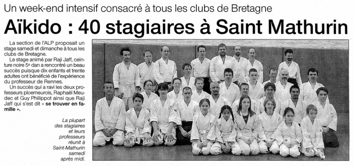 article presse 2 stage Jaff RAJI 8 et 9 mars 2003
